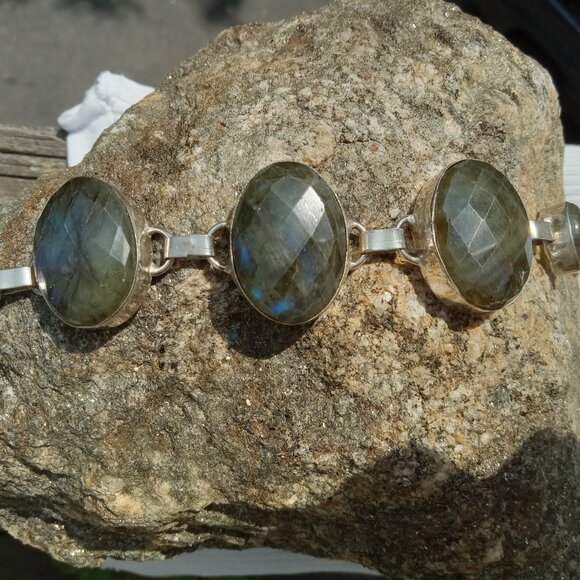 Labradorite 925 Bracelet - Picture 1 of 4